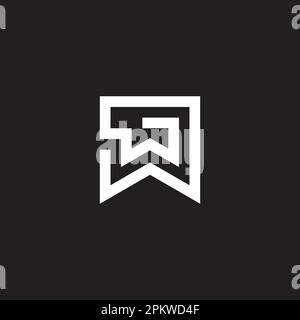 letter sw connect geometric line logo vector Stock Vector