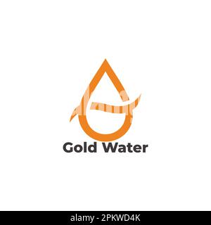 letter g gold water oil drop symbol logo vector Stock Vector