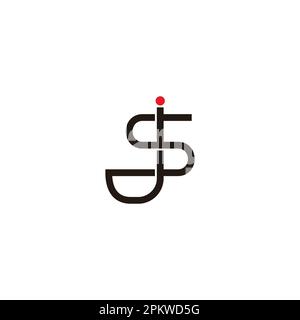 letter sj linked infinity overlap logo vector Stock Vector