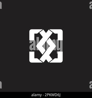 letter xc simple linked 3d geometric logo vector Stock Vector