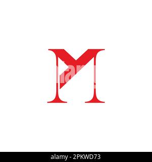 letter ym simple linked font logo vector Stock Vector