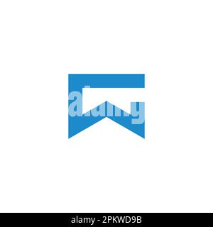 letter cw simple geometric logo vector Stock Vector