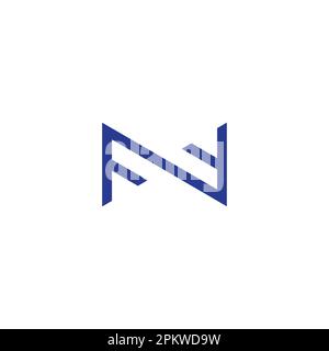 letter fn simple geometric line logo vector Stock Vector
