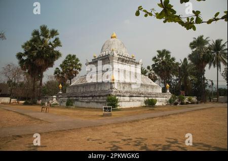 The Lotus Stupa also known as 'That Pathum' is one of the unique features of Wat Wisounrat is the Watermelon Stupa, known as That Makmo. Stock Photo