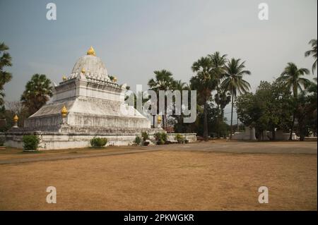 The Lotus Stupa also known as 'That Pathum' is one of the unique features of Wat Wisounrat is the Watermelon Stupa, known as That Makmo. Stock Photo