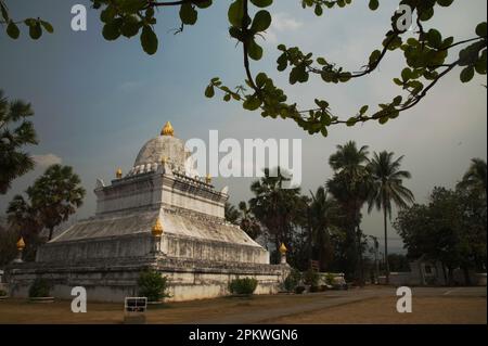 The Lotus Stupa also known as 'That Pathum' is one of the unique features of Wat Wisounrat is the Watermelon Stupa, known as That Makmo. Stock Photo