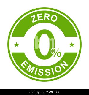 Zero emission icon vector CO2 neutral green sign for your web site design, logo, app, UI.illustration Stock Vector
