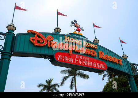 Disneyland Hong Kong re-opens as Covid 19 pandemic rules ease in 2023, Hong Kong, China. Stock Photo