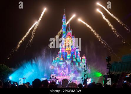 Disneyland Hong Kong re-opens as Covid 19 pandemic rules ease in 2023, Hong Kong, China. Stock Photo