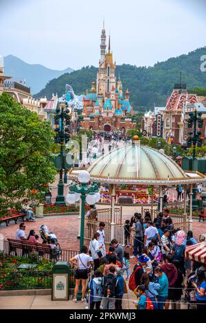 Disneyland Hong Kong re-opens as Covid 19 pandemic rules ease in 2023, Hong Kong, China. Stock Photo