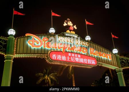 Disneyland Hong Kong re-opens as Covid 19 pandemic rules ease in 2023, Hong Kong, China. Stock Photo