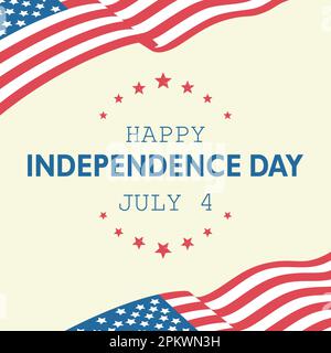 happy Independence Day. USA national holiday 4th july, modern background vector illustration Stock Vector