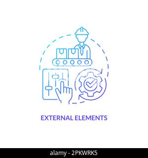 External elements blue gradient concept icon Stock Vector