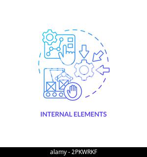 Internal elements blue gradient blue gradient concept icon Stock Vector
