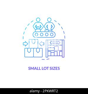 Small lot sizes blue gradient concept icon Stock Vector