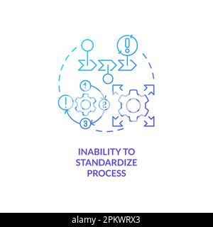Inability to standardize process blue gradient concept icon Stock Vector