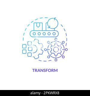 Transform blue gradient concept icon Stock Vector