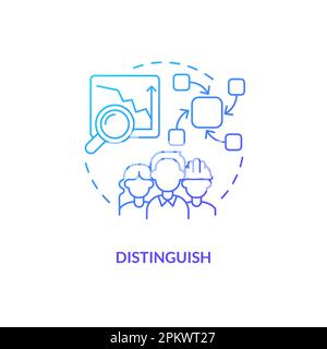 Distinguish blue gradient concept icon Stock Vector