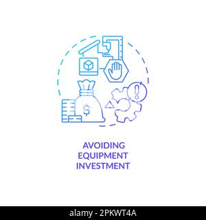 Avoiding equipment investment blue gradient concept icon Stock Vector