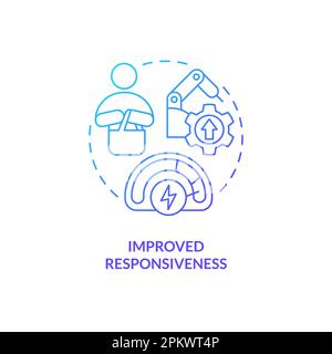 Improved responsiveness blue gradient concept icon Stock Vector