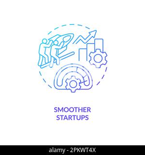 Smoother startups blue gradient concept icon Stock Vector