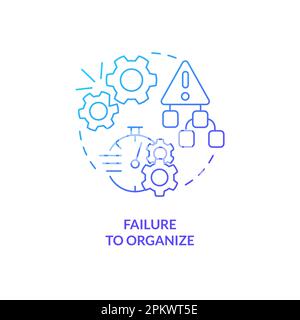 Failure to organize blue gradient concept icon Stock Vector