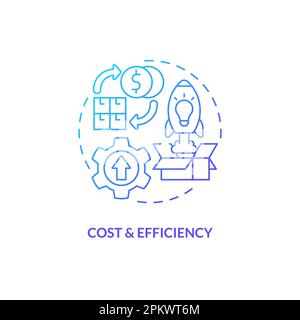 Cost and efficiency blue gradient concept icon Stock Vector