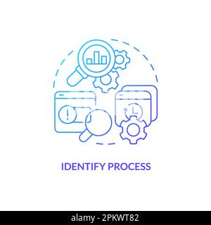 Identify process blue gradient concept icon Stock Vector