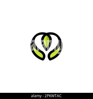 Letter M Life Logo vector Illustration. Leaf Icon. M Initial Logo Design Stock Vector