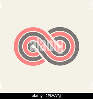Infinity line sign, abstract geometric poster, vector linear, outline template. Eternity flat contour logo Stock Vector