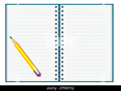 Hard Cover Book pages diary ledger elevated view Stock Vector