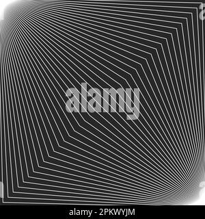 Architectural line optical illusion background, backdrop. Thin broken linear, outline banner. Architecture concept, abstract geometric background Stock Vector