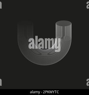 U letter, geometric shape made of thin lines. Logo, company icon, business sign, design element Stock Vector
