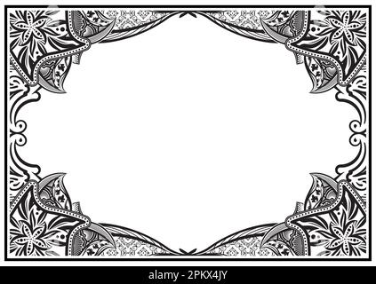 Vintage vector background - massive black frame for your design. Stock Vector