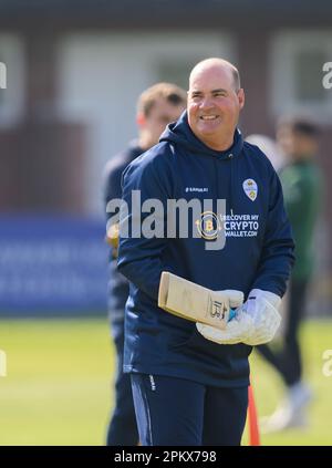 Mickey Arthur, Head of Cricket at Derbyshire, before the start of a County Championship match between Derbyshire and Worcestershire Stock Photo