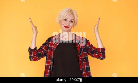 Unexpected news skeptic woman wonder emotion Stock Photo