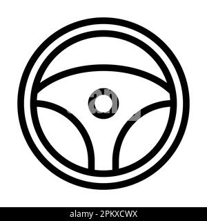 Steering Wheel Vector Thick Line Icon For Personal And Commercial Use ...