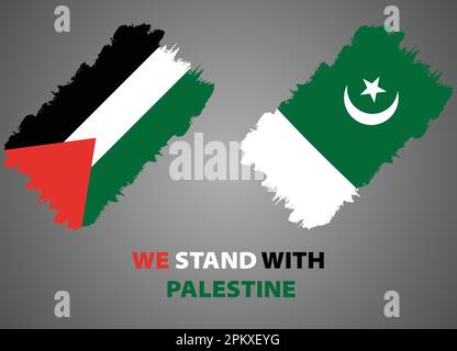 Pakistan and Palestine flag in vector format fully editable file Stock Vector