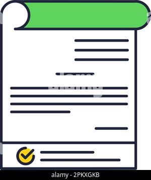 Contract icon flat vector paper document symbol Stock Vector