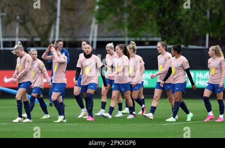 England players during a training session at The Lensbury Resort, London. Picture date: Monday April 10, 2023. Stock Photo
