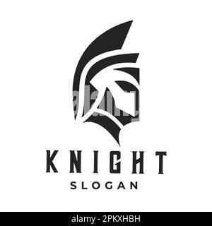 Stunning logo design that features a Spartan knight helmet. This logo design perfectly captures the strength and courage of the Spartan warriors. Stock Vector