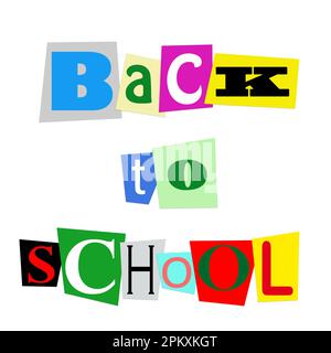back to school spelled with colorful overlapping cut out letters Stock Photo