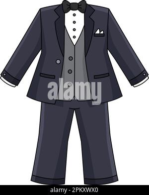 Wedding Groom Suit Colored Cartoon Illustration Stock Vector Image ...