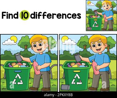 Educational game. Find differences. Mother polar bear with her little ...