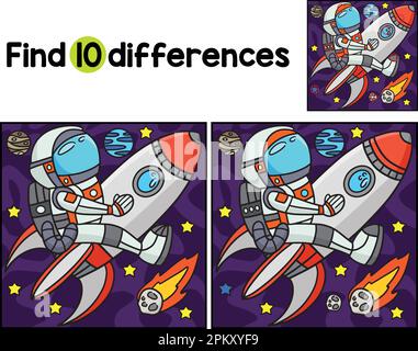 Planet and Rocket Ship Find The Differences Stock Vector Image & Art ...