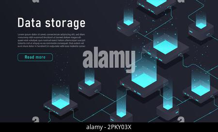 Isometric data storage Stock Vector