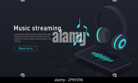 Isometric music streaming Stock Vector