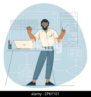 Software, app and web and development concept. Stock Vector
