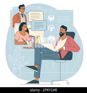 Online video conference. Stock Vector