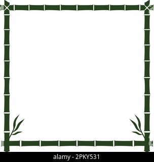 Green Bamboo Square Border Vector Stock Vector